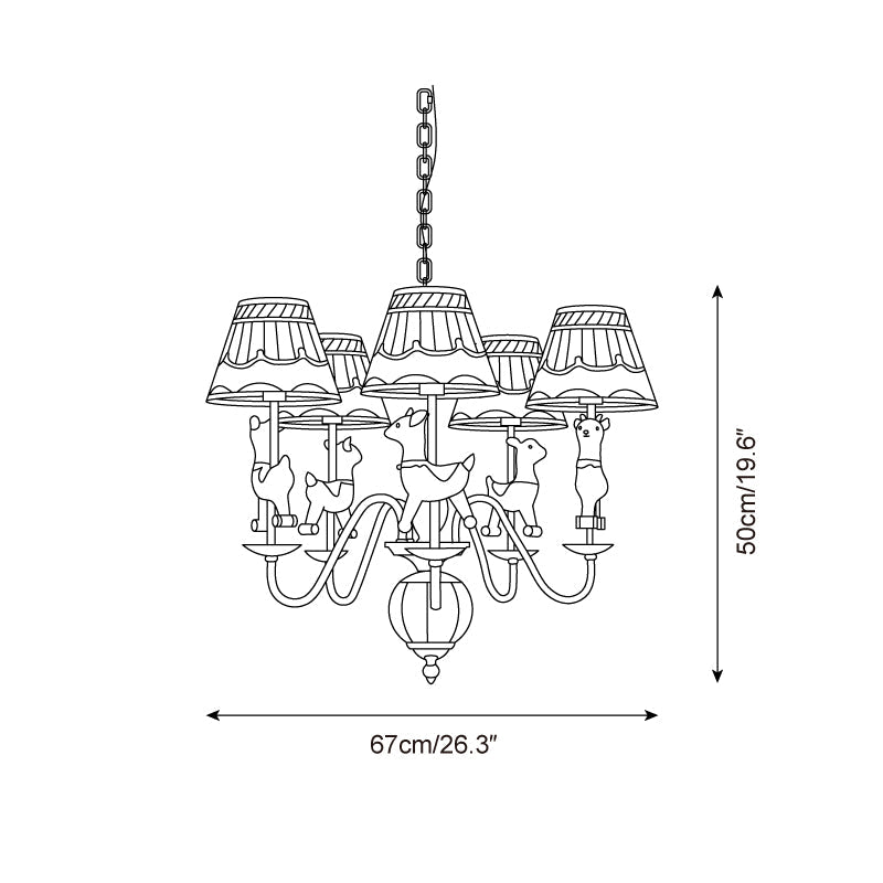Carnelonna Fabric Chandelier-Moonnatur