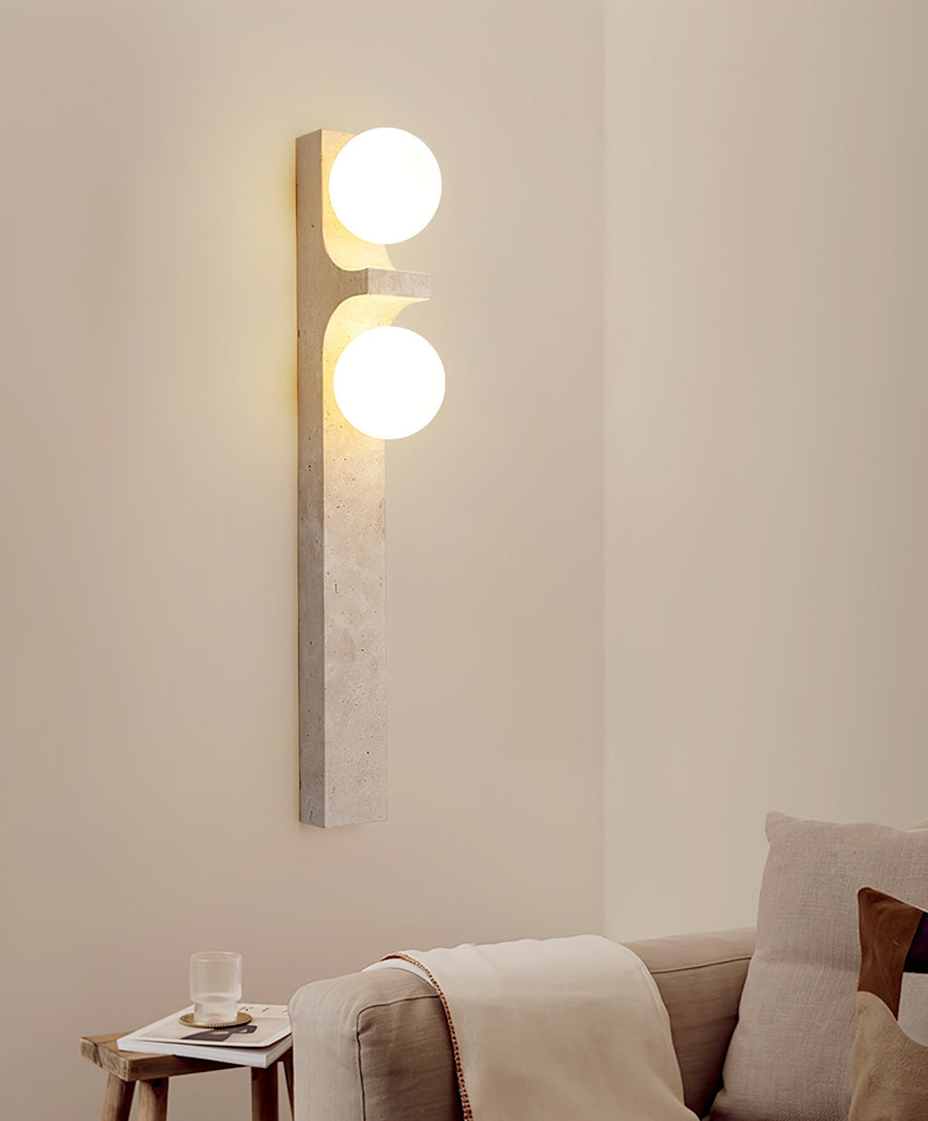 Yardenfield Travertine Wall Light-Moonnatur