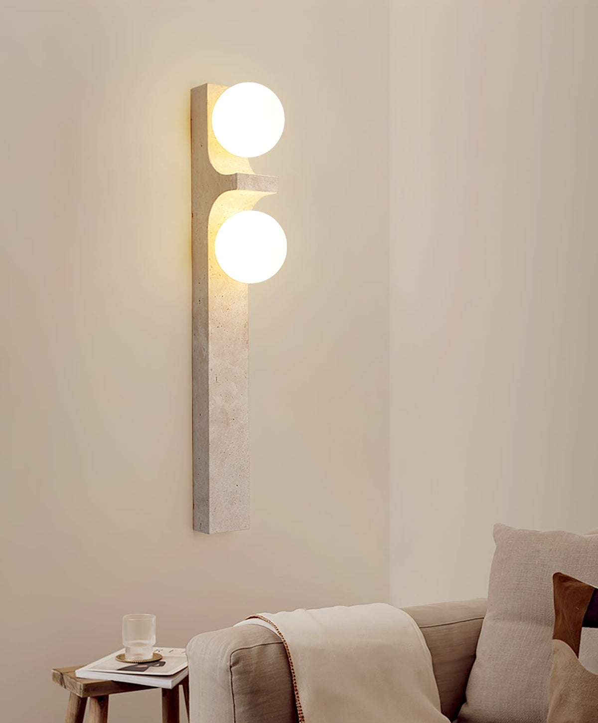 Yardenfield Travertine Wall Light-Moonnatur