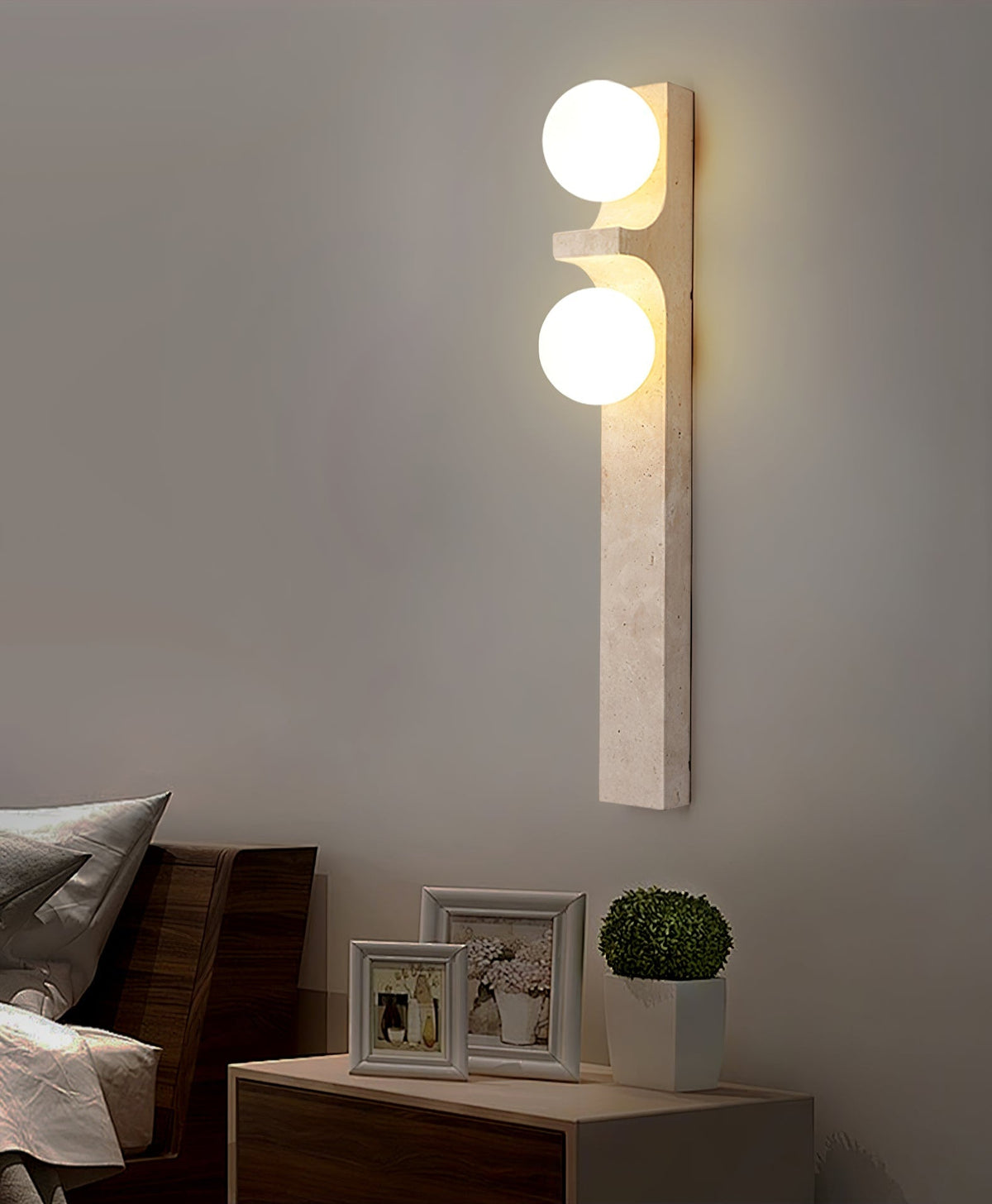 Yardenfield Travertine Wall Light-Moonnatur