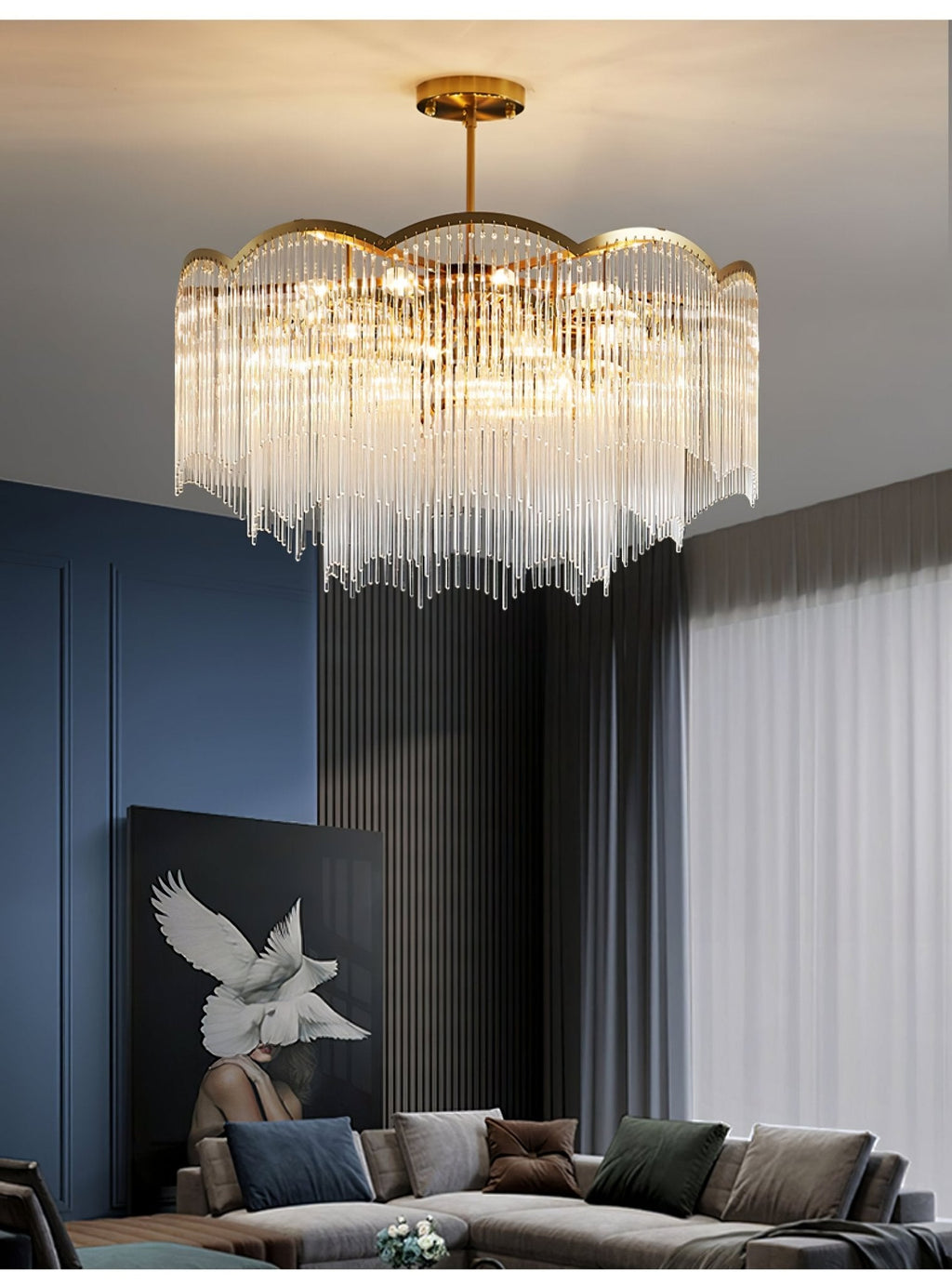 Idriseth Glass Chandelier-Moonnatur