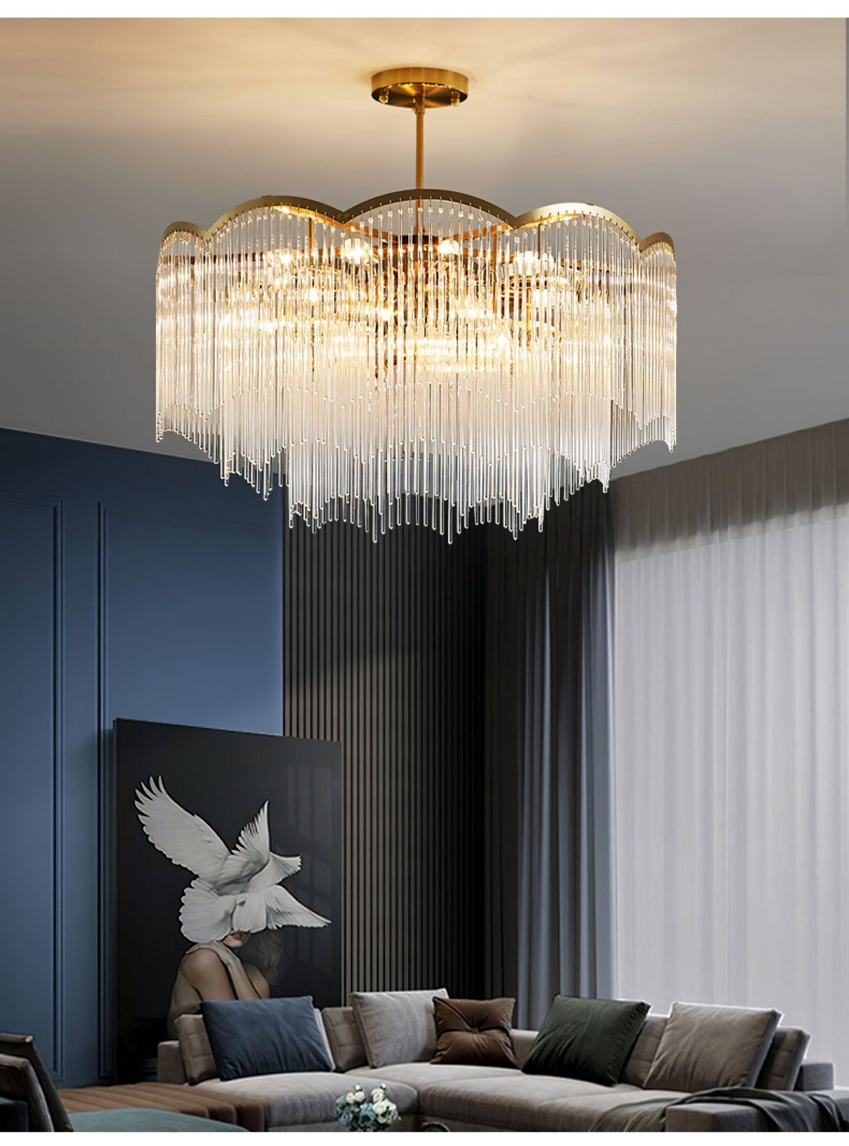 Idriseth Glass Chandelier-Moonnatur