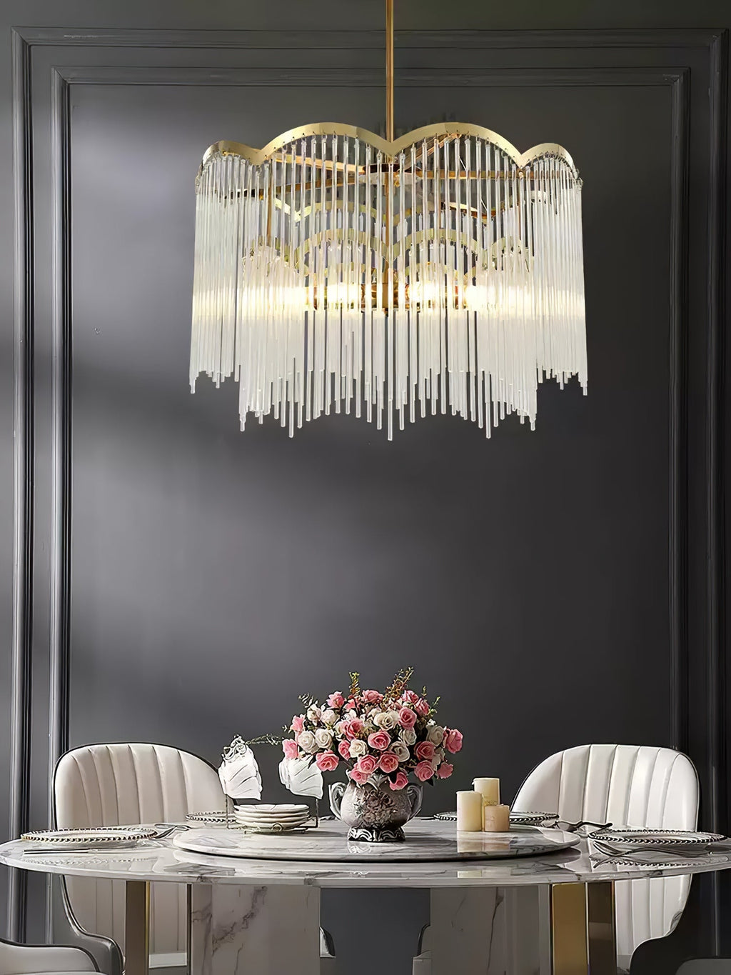 Idriseth Glass Chandelier-Moonnatur