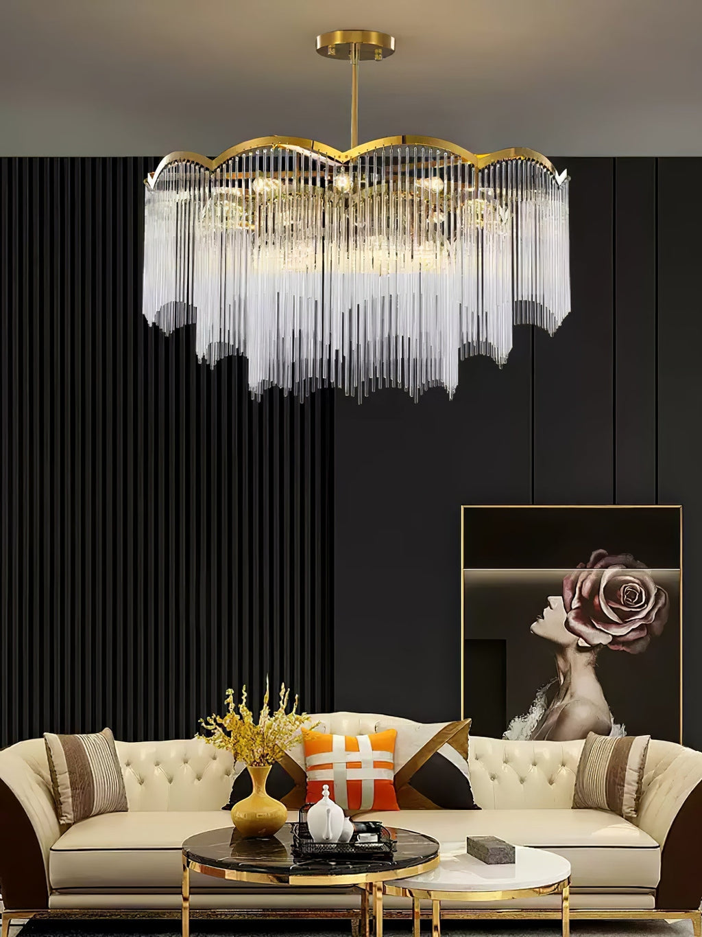 Idriseth Glass Chandelier-Moonnatur