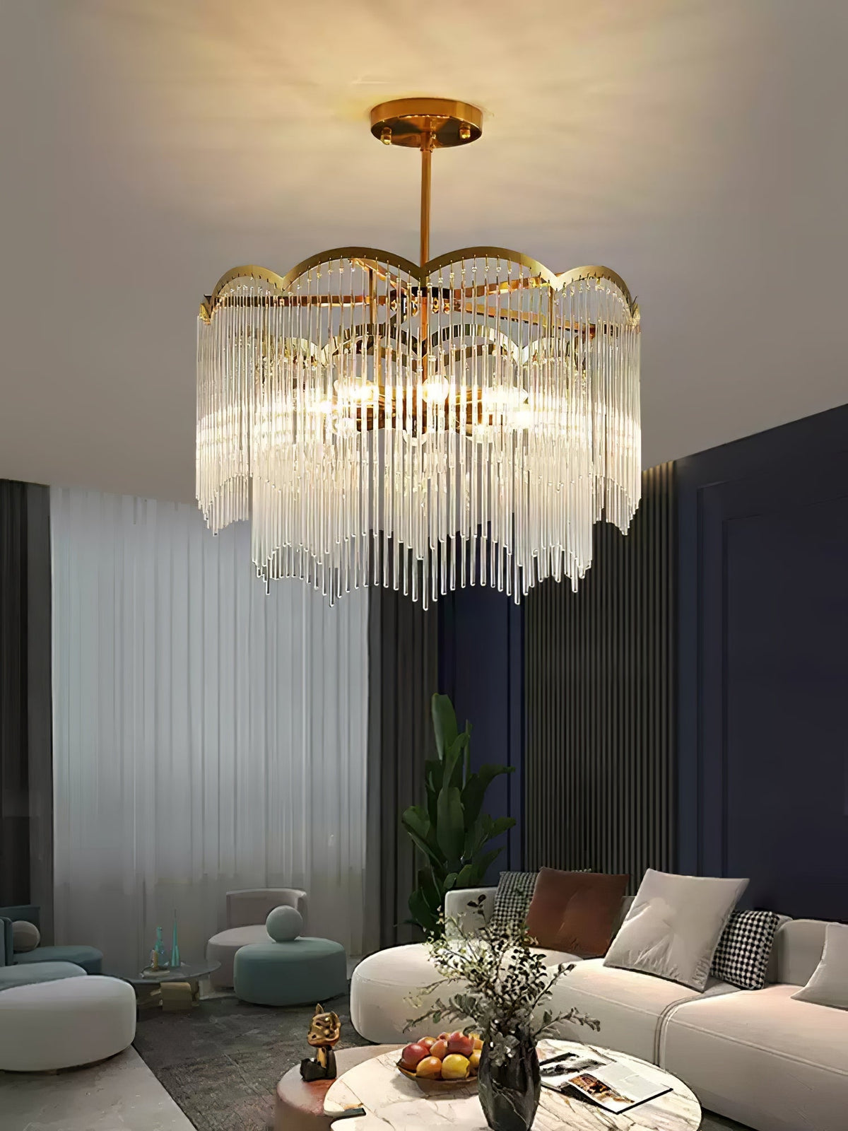 Idriseth Glass Chandelier-Moonnatur