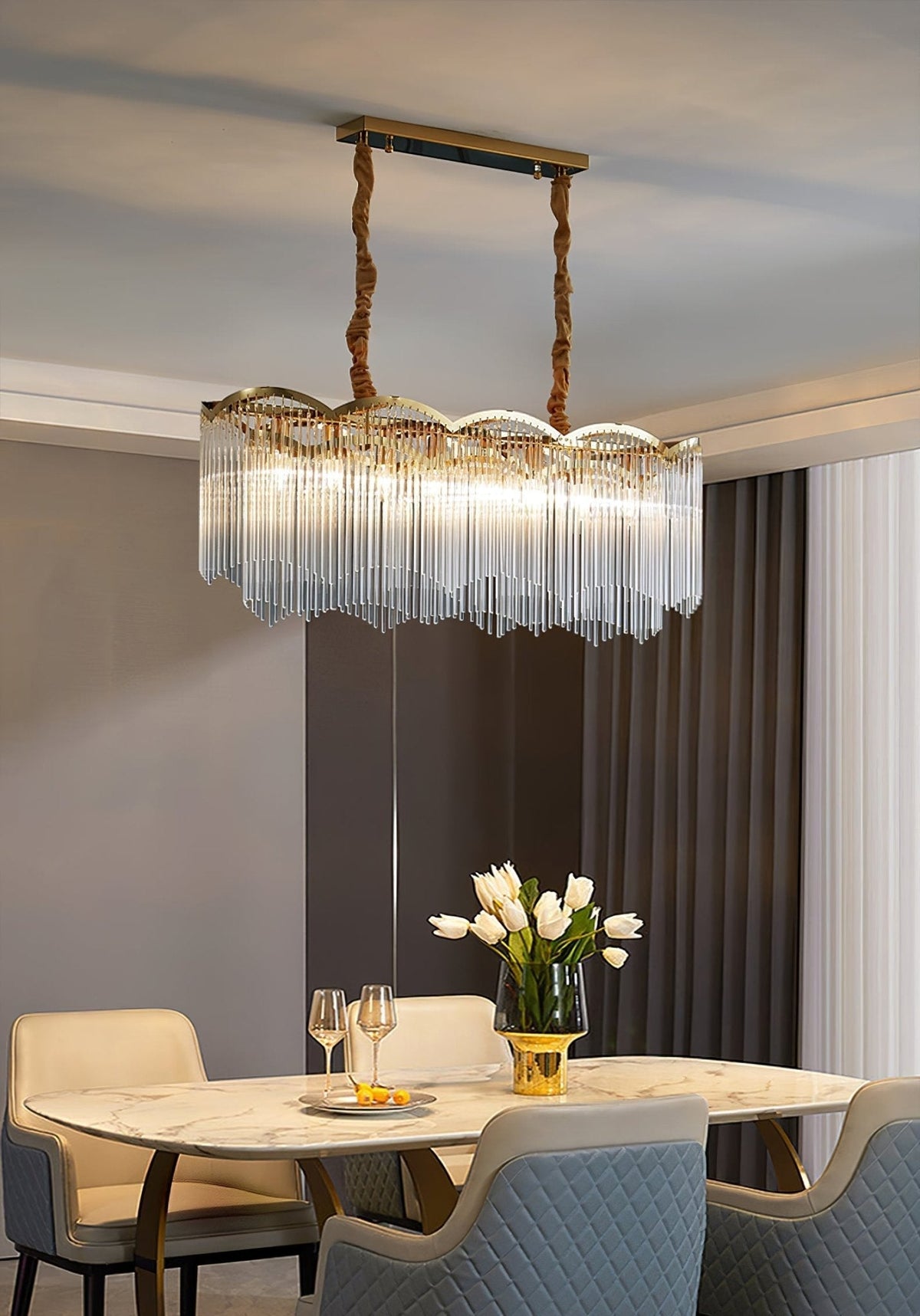 Idriseth Glass Chandelier-Moonnatur