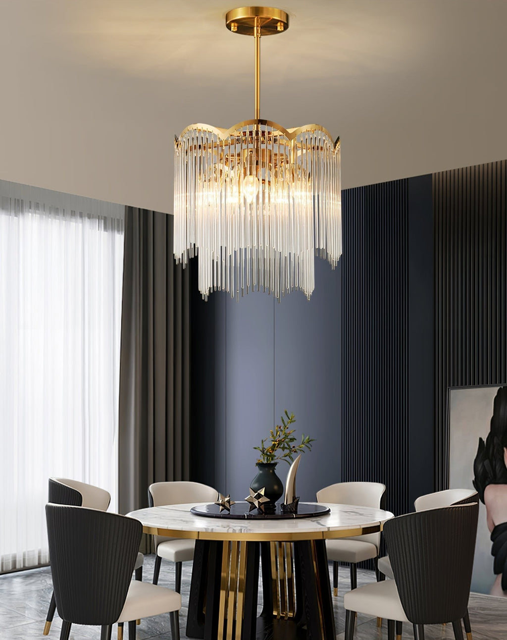 Idriseth Glass Chandelier-Moonnatur