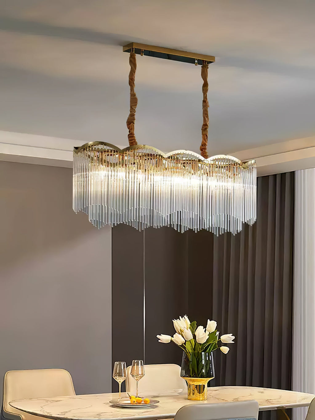 Idriseth Glass Chandelier-Moonnatur