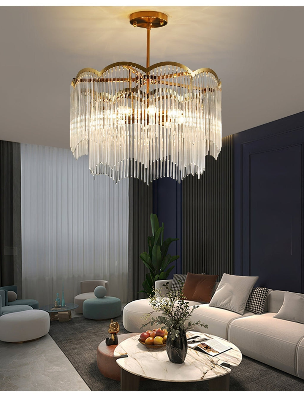 Idriseth Glass Chandelier-Moonnatur