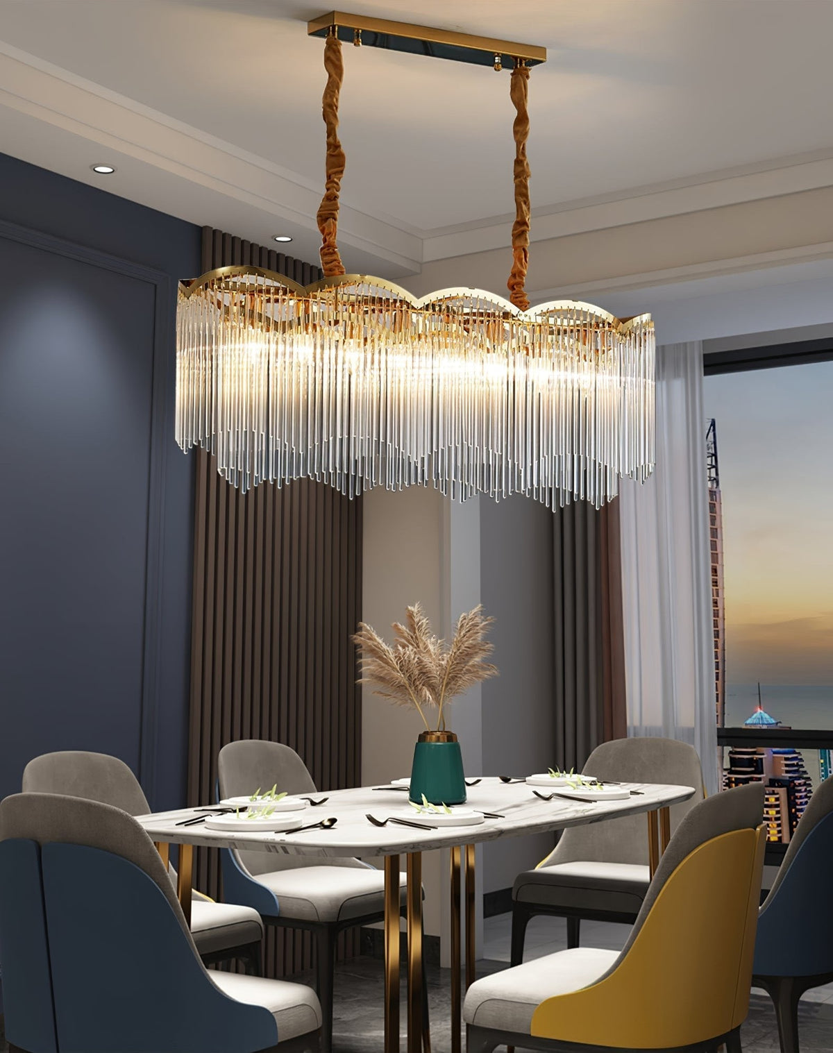 Idriseth Glass Chandelier-Moonnatur