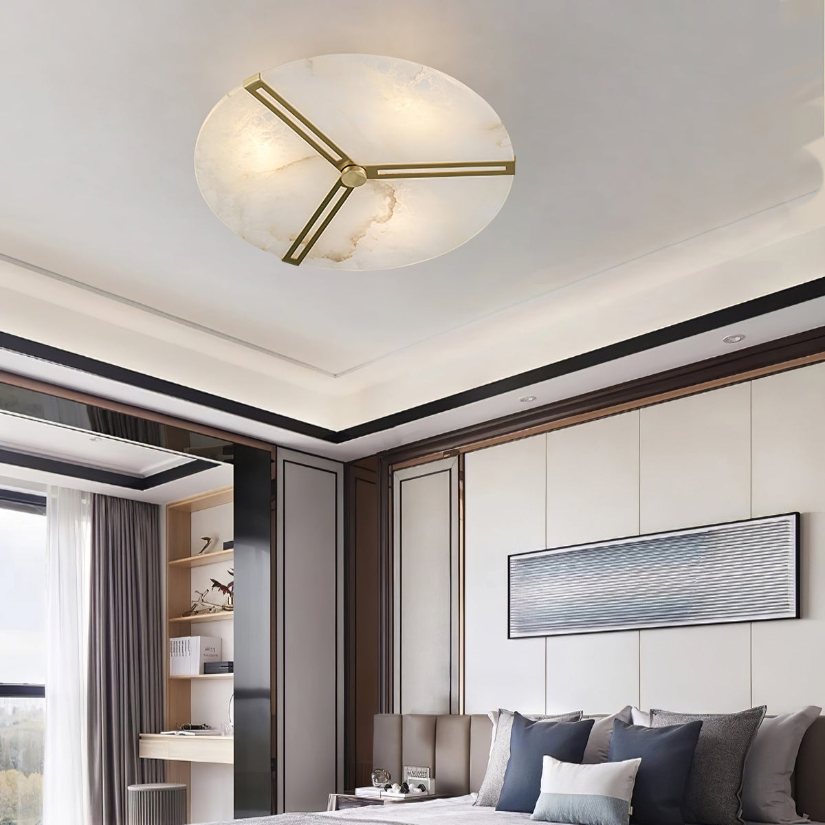 Hatherenora Alabaster Ceiling Light-Moonnatur