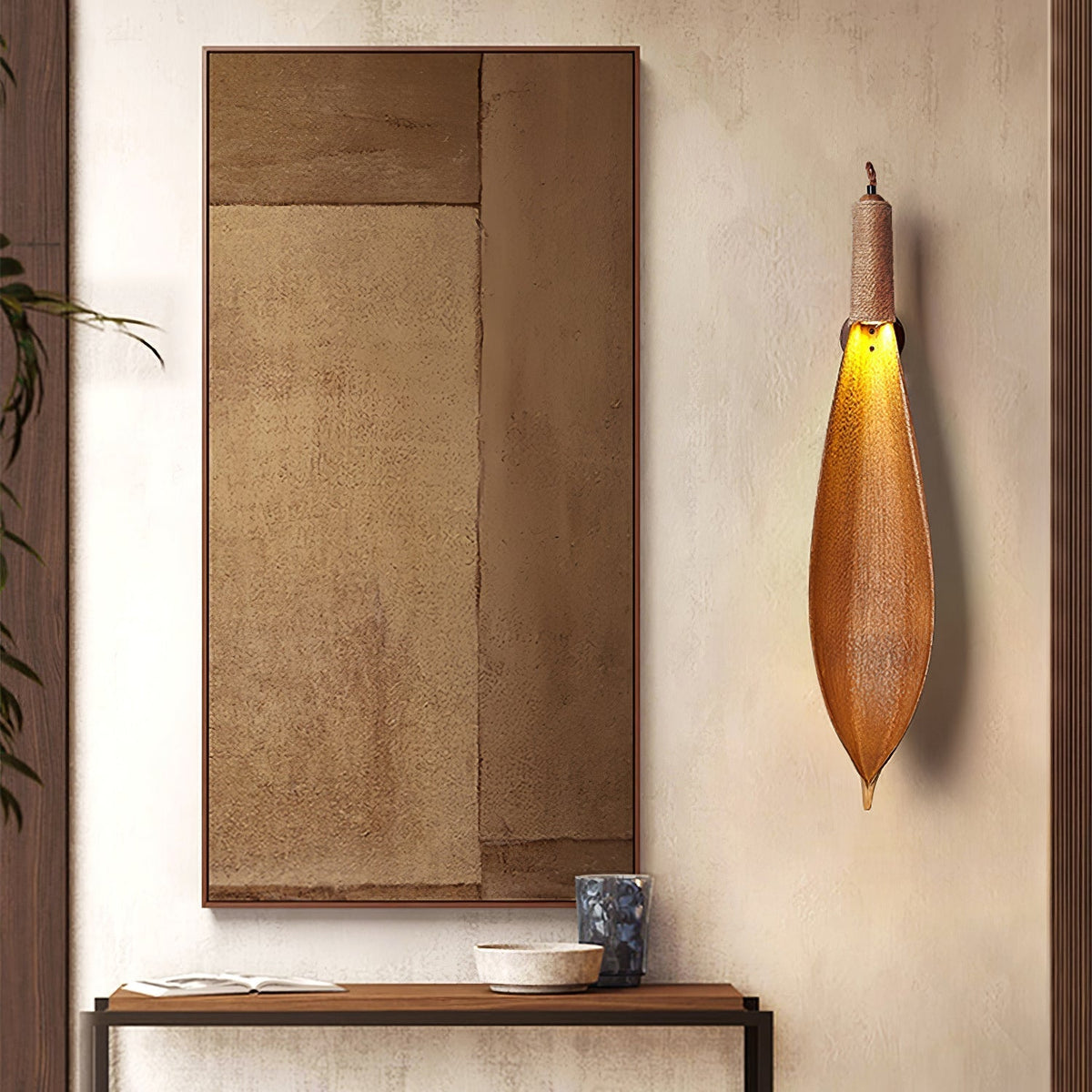 Fennera Cocoa Leaf Wall Light-Moonnatur