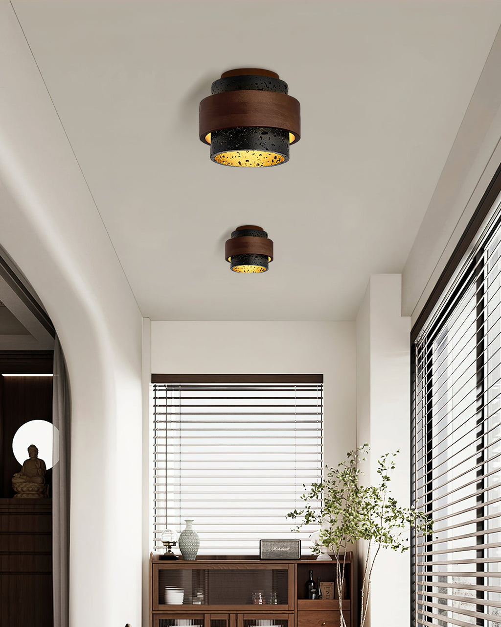 Yarrelden Travertine Ceiling Light-Moonnatur