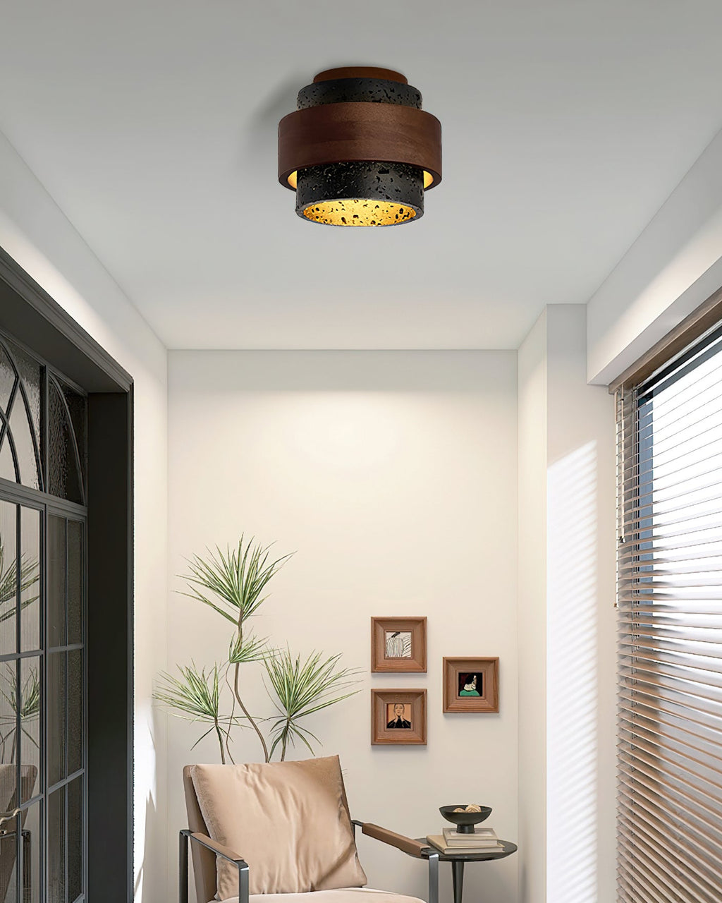 Yarrelden Travertine Ceiling Light-Moonnatur