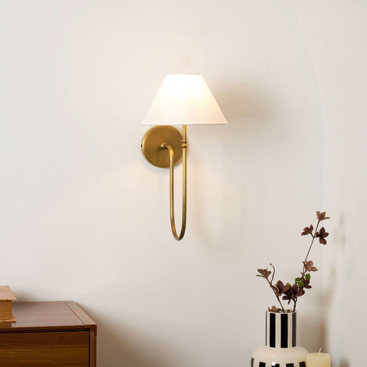 Korlisse Fabric Wall Light-Moonnatur