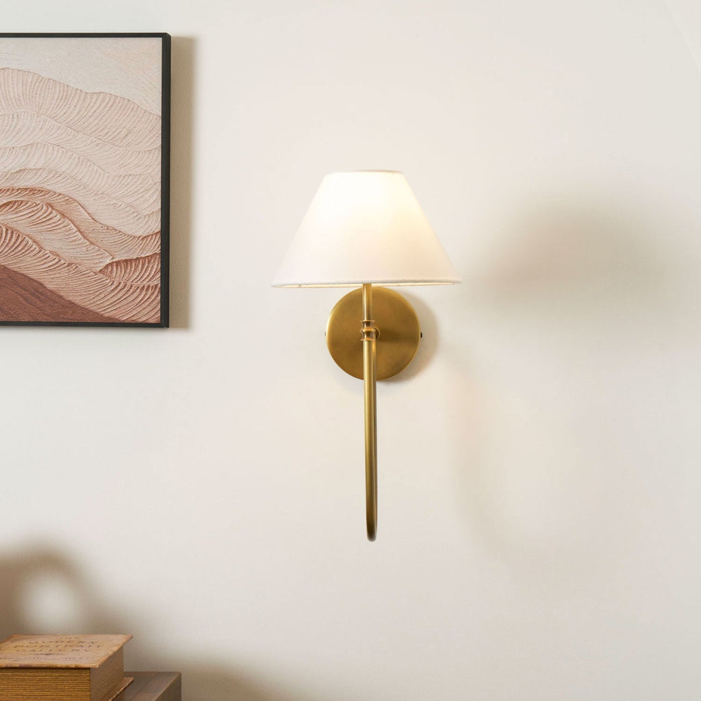 Korlisse Fabric Wall Light-Moonnatur
