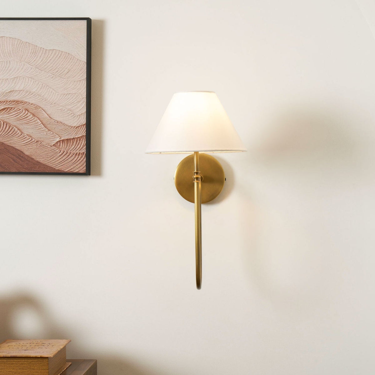 Korlisse Fabric Wall Light-Moonnatur