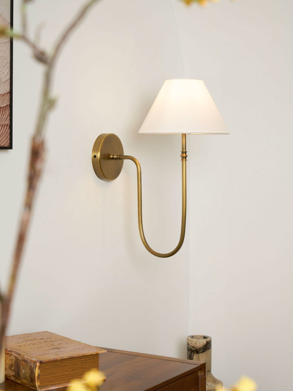 Korlisse Fabric Wall Light-Moonnatur