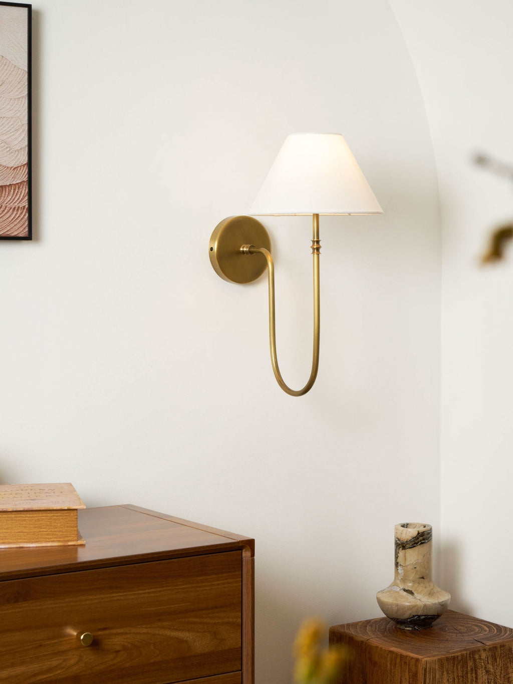 Korlisse Fabric Wall Light-Moonnatur