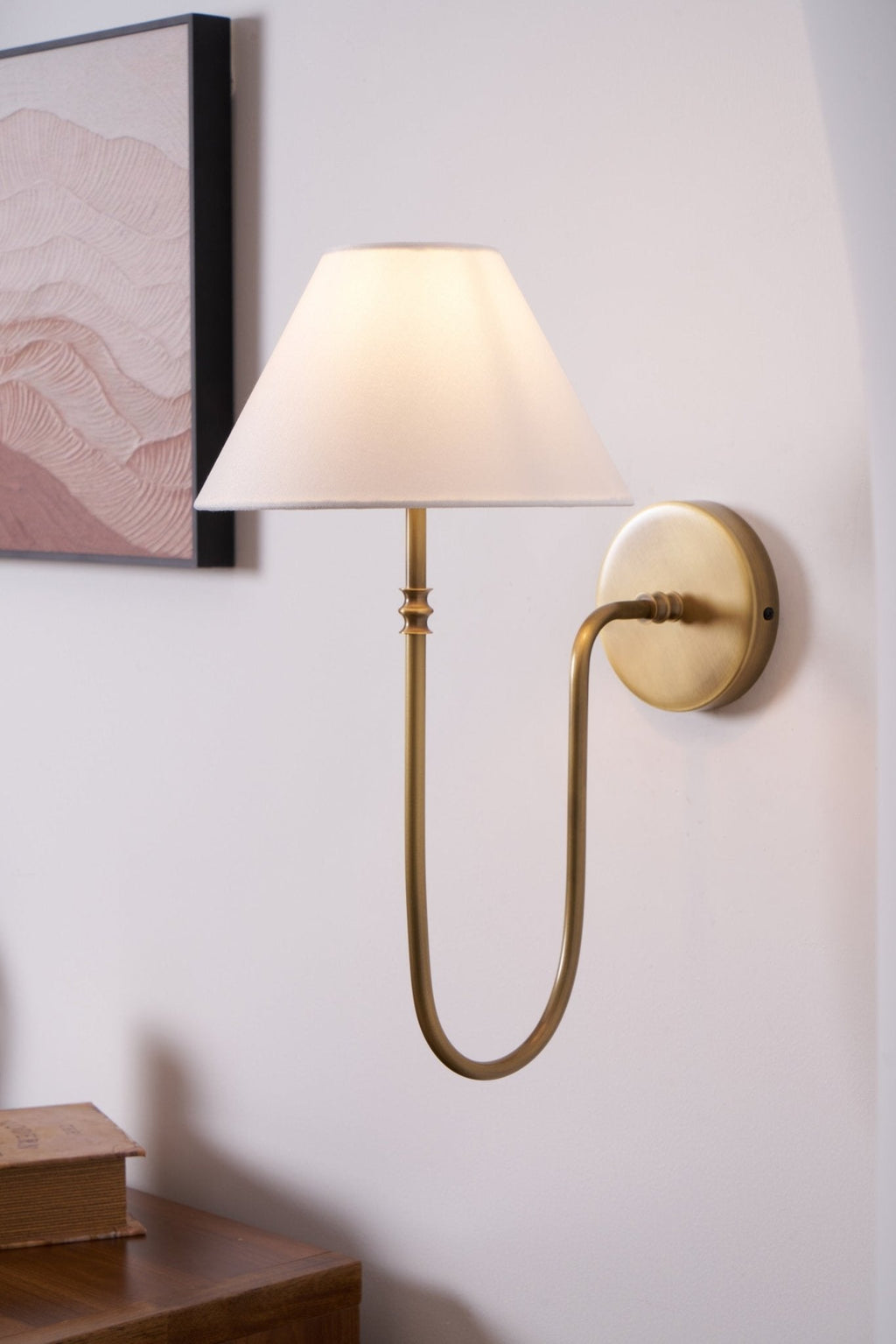 Korlisse Fabric Wall Light-Moonnatur