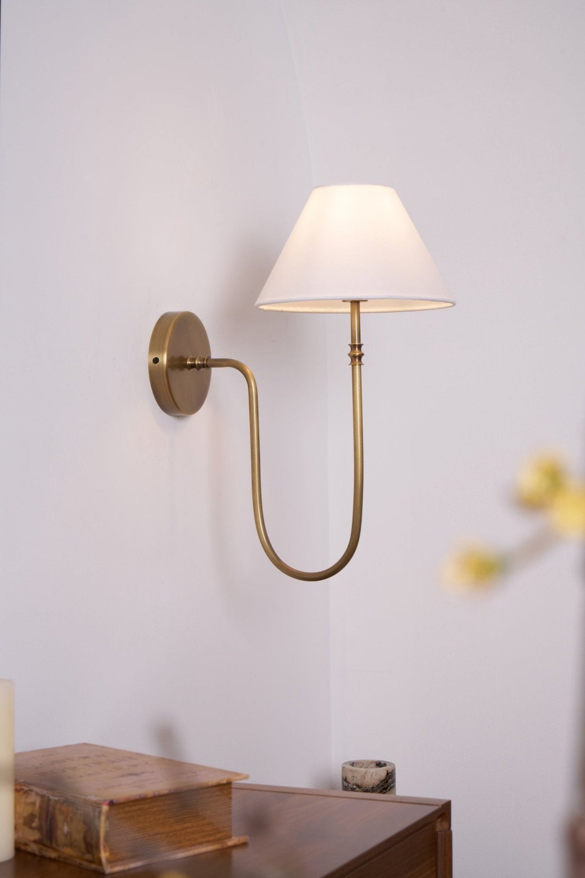 Korlisse Fabric Wall Light-Moonnatur