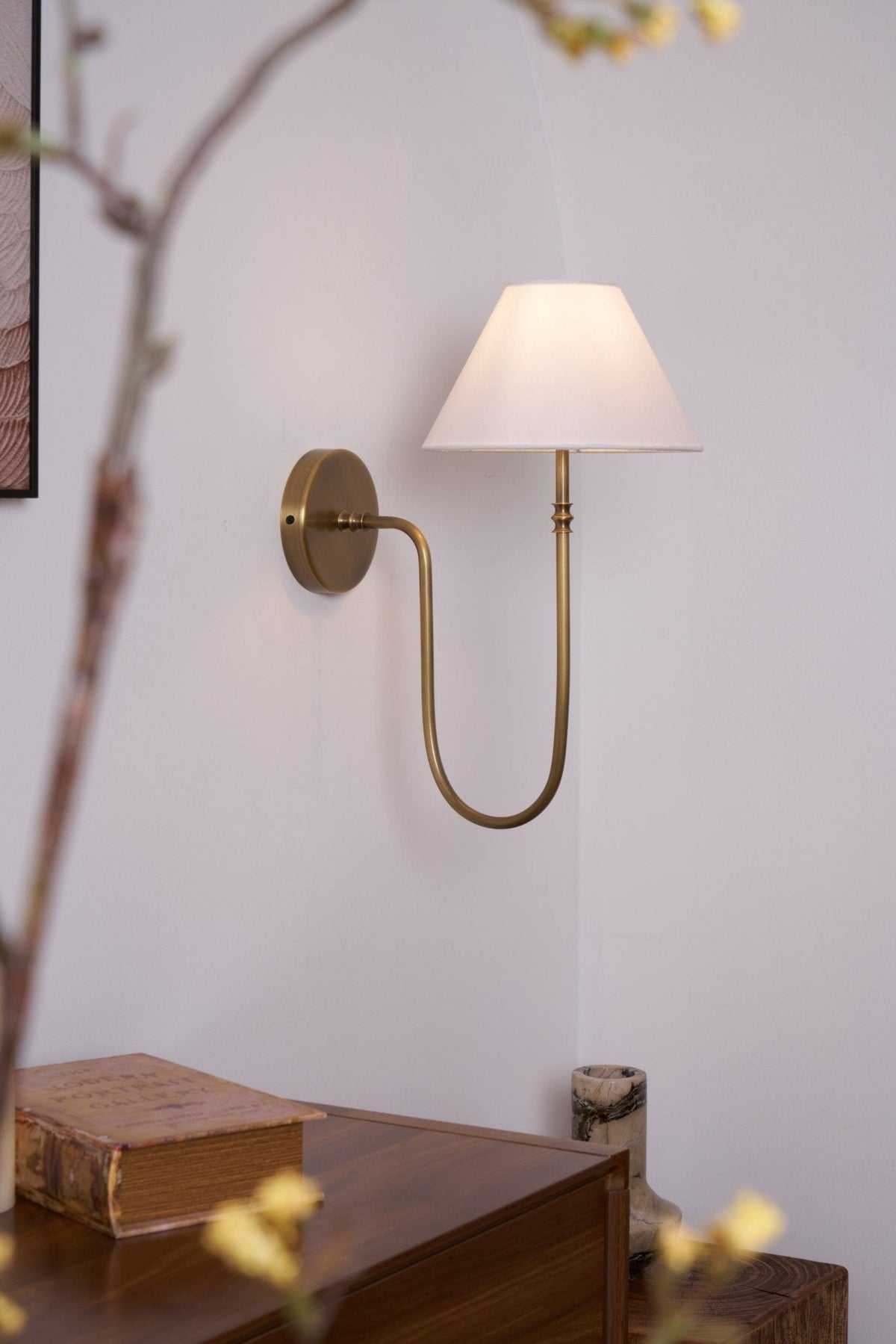 Korlisse Fabric Wall Light-Moonnatur