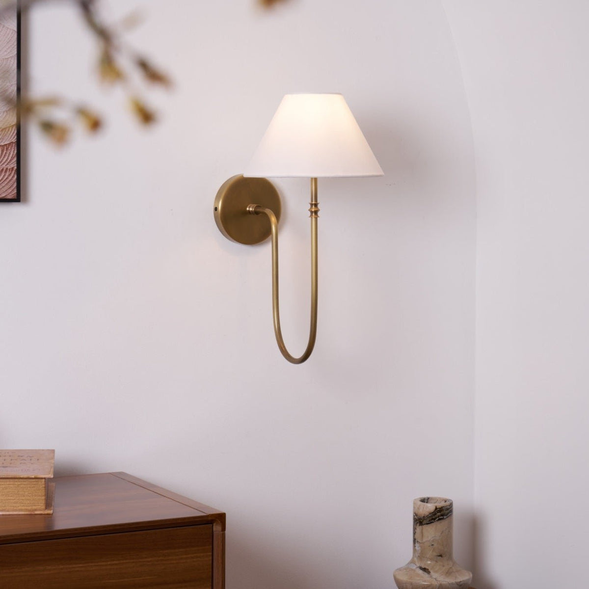 Korlisse Fabric Wall Light-Moonnatur