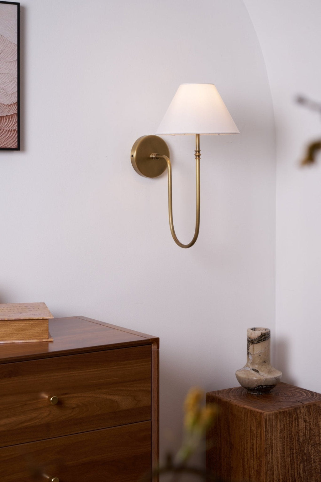 Korlisse Fabric Wall Light-Moonnatur