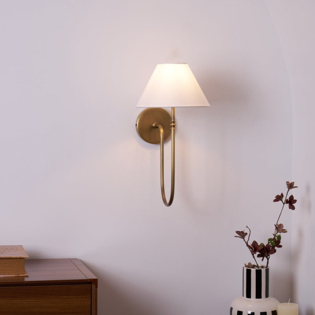 Korlisse Fabric Wall Light-Moonnatur