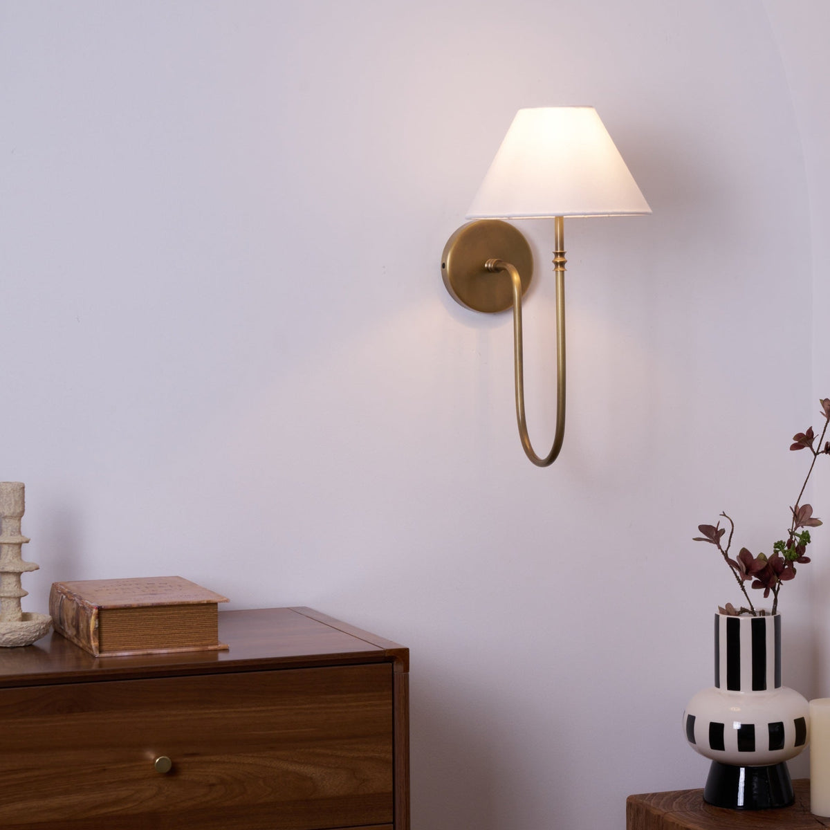 Korlisse Fabric Wall Light-Moonnatur