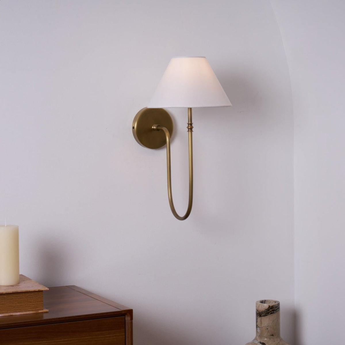 Korlisse Fabric Wall Light-Moonnatur