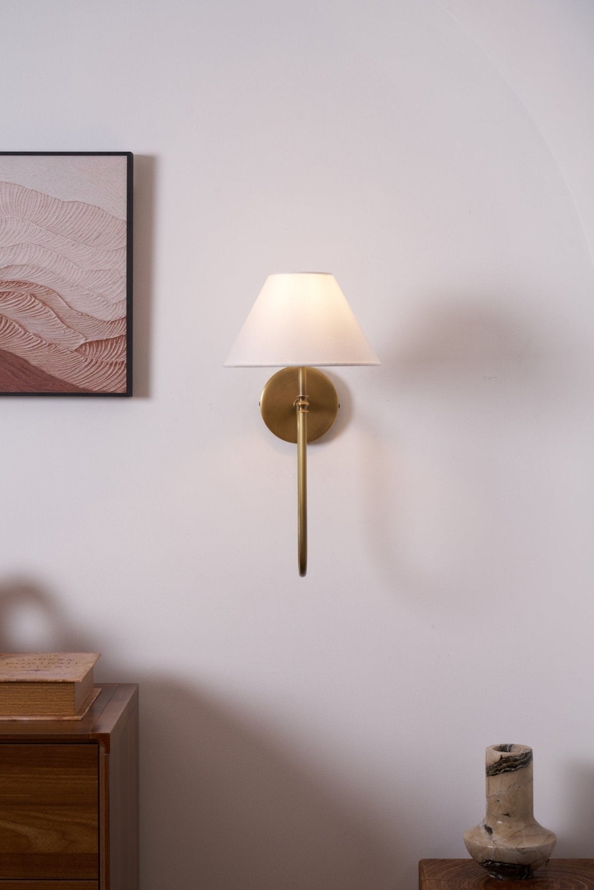 Korlisse Fabric Wall Light-Moonnatur