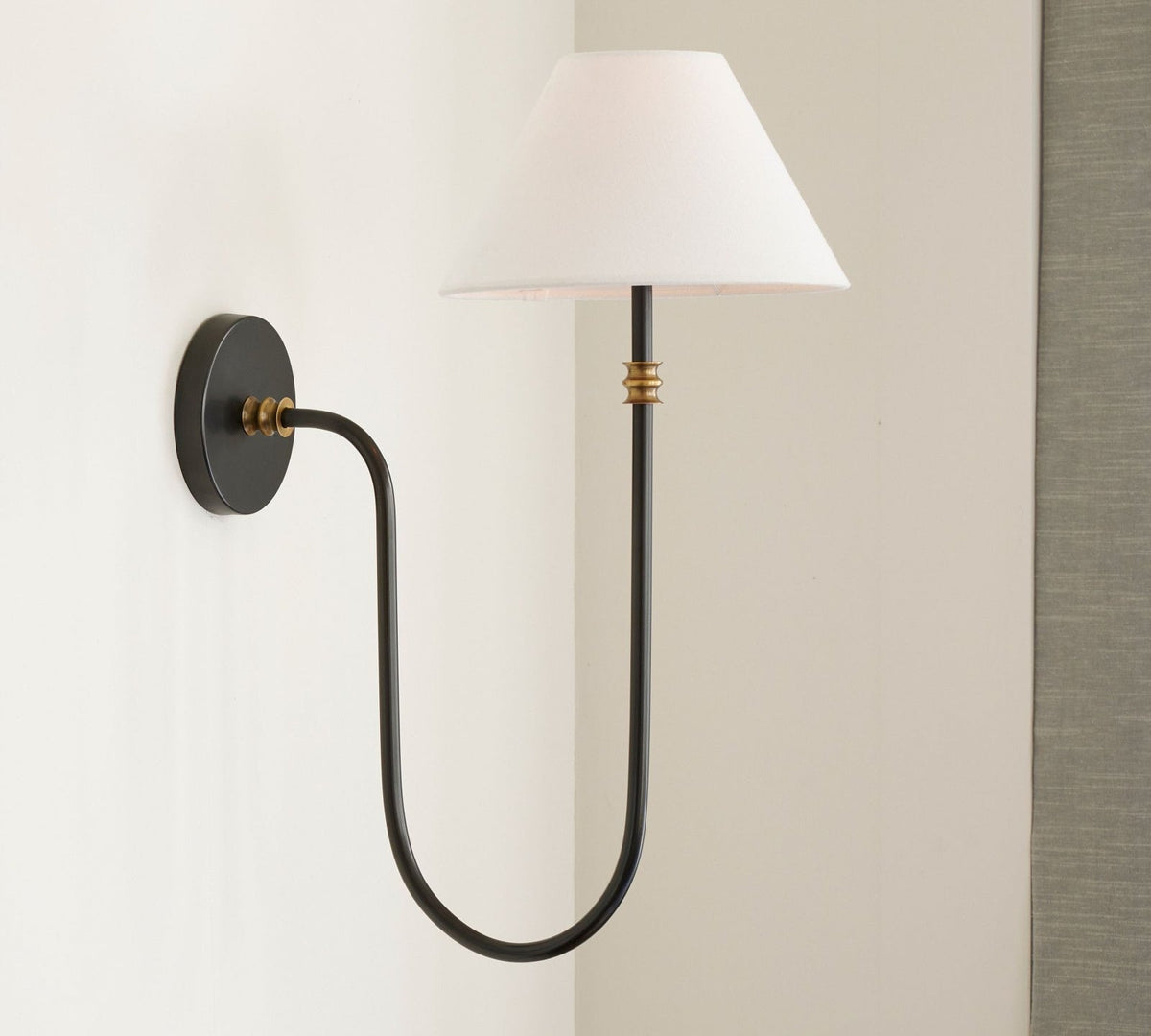 Korlisse Fabric Wall Light-Moonnatur