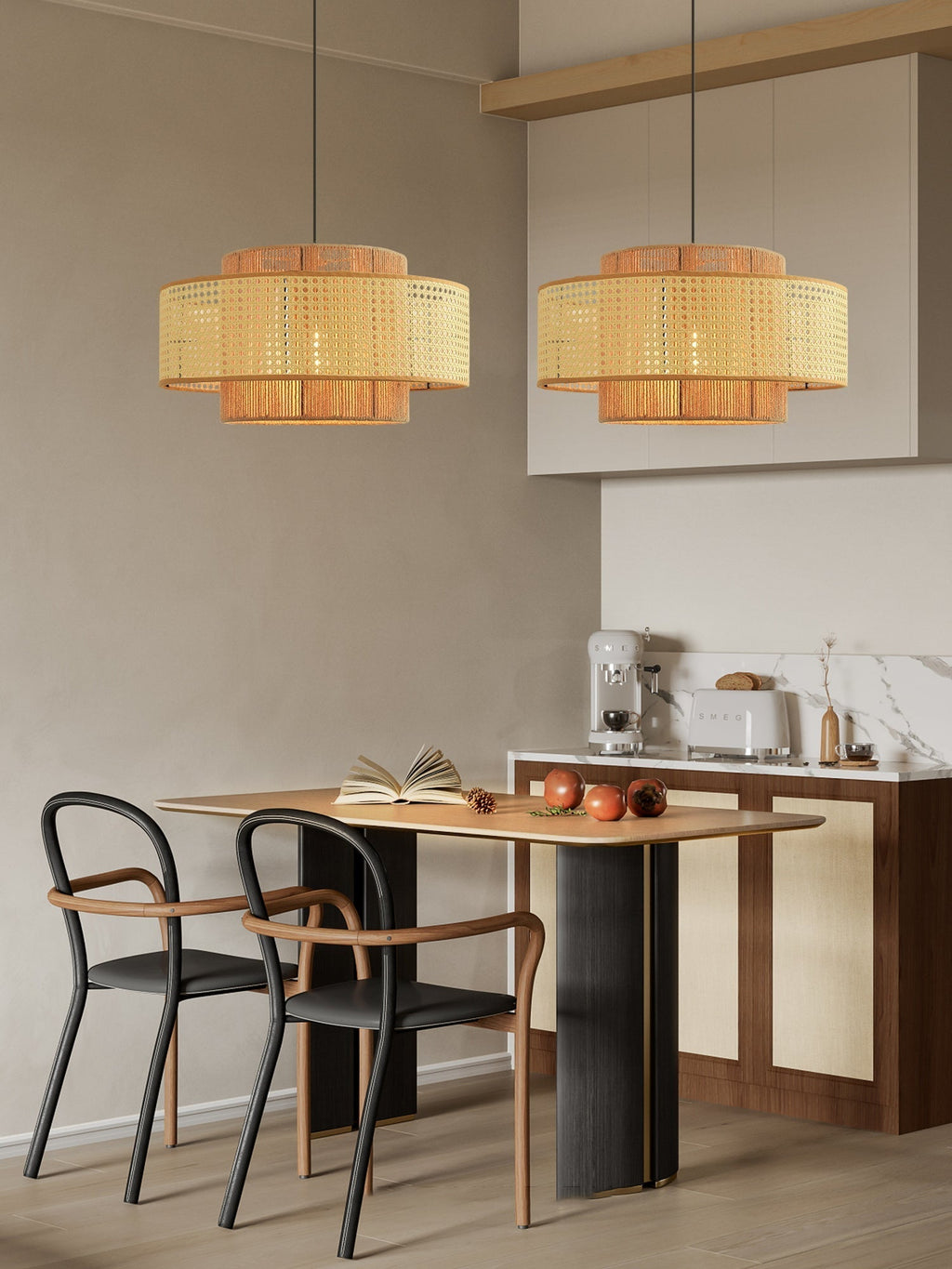 Brynune Rattan Pendant Light-Moonnatur
