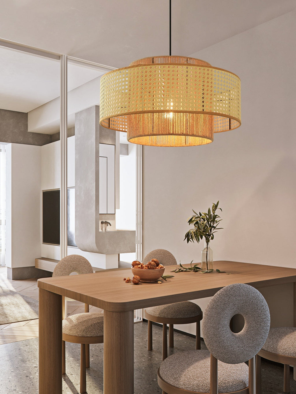 Brynune Rattan Pendant Light-Moonnatur