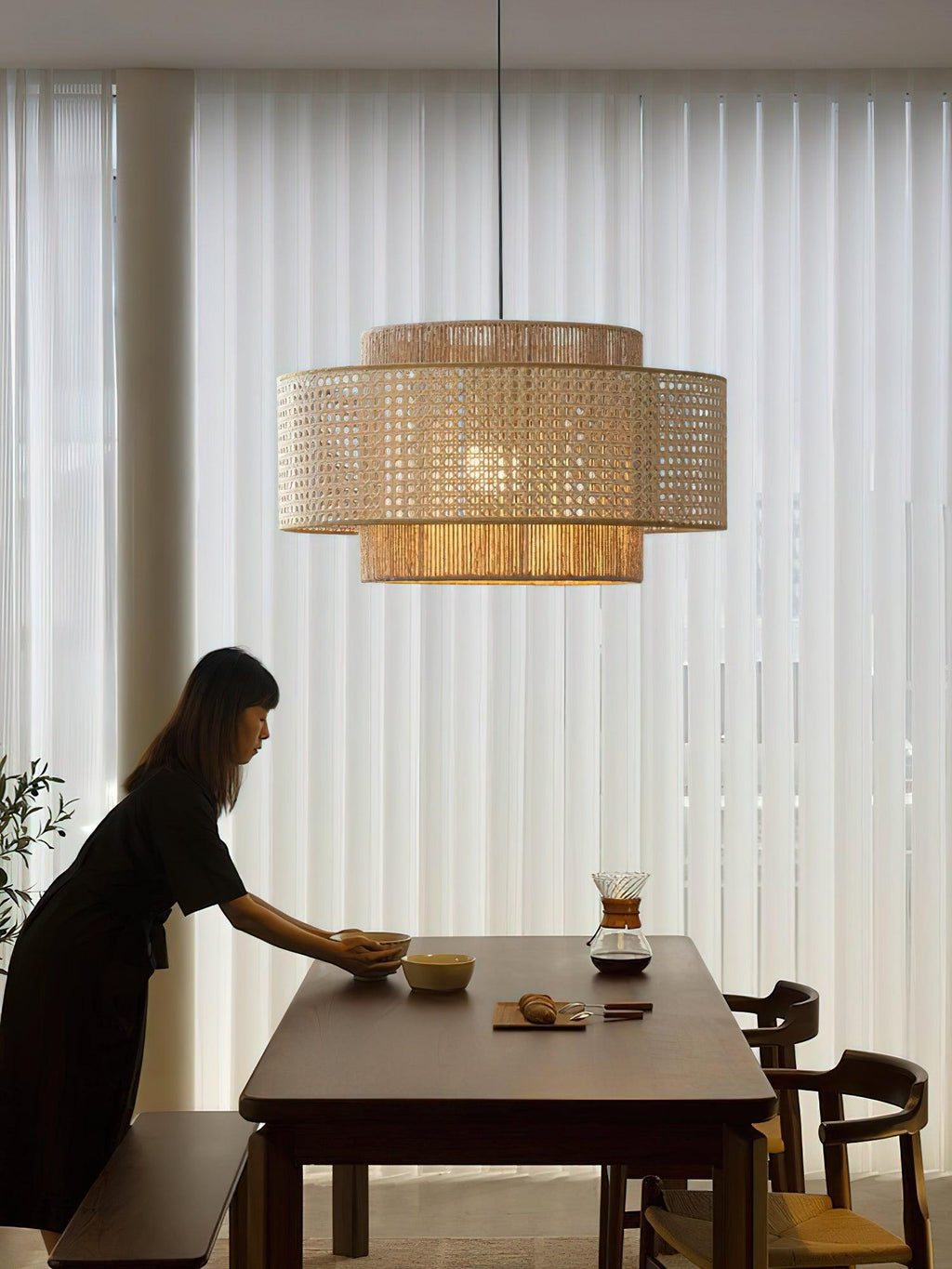 Brynune Rattan Pendant Light-Moonnatur