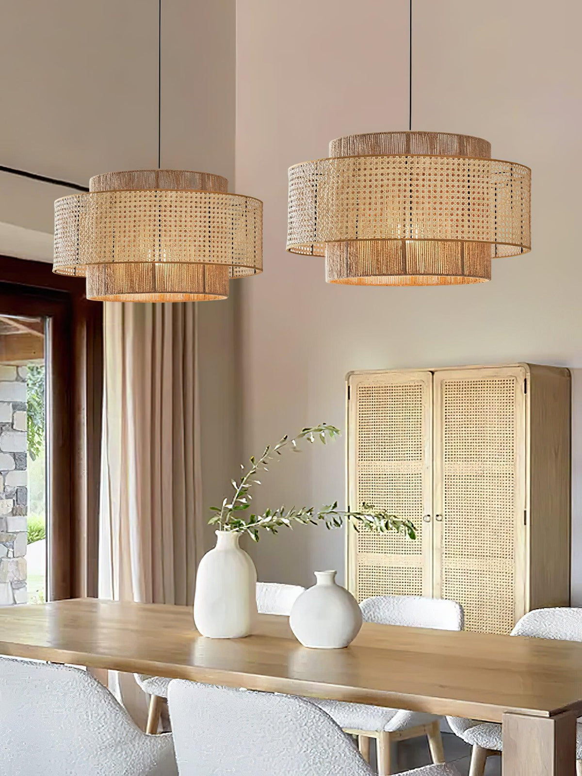 Brynune Rattan Pendant Light-Moonnatur