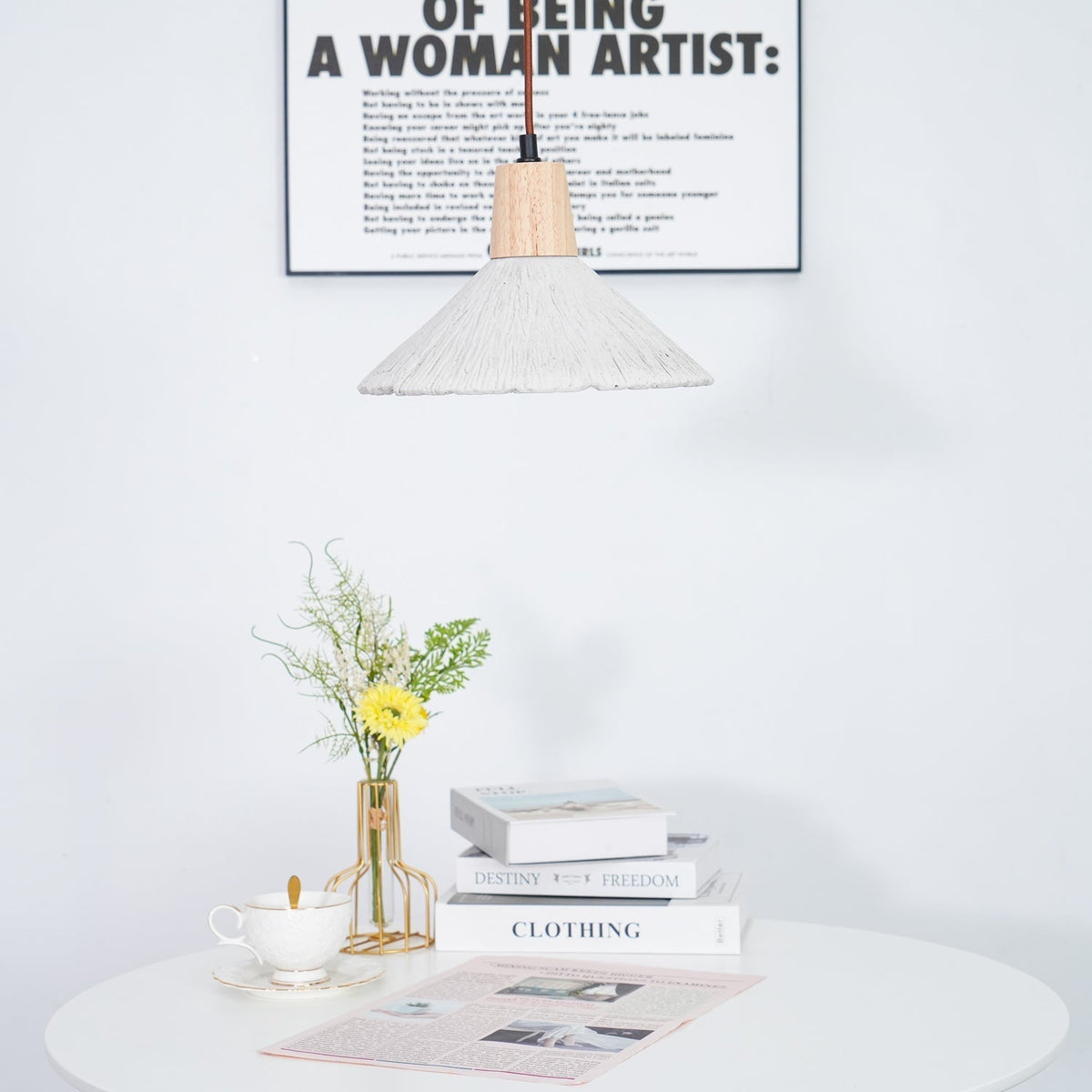 Dunavelle Concrete Pendant Light-Moonnatur