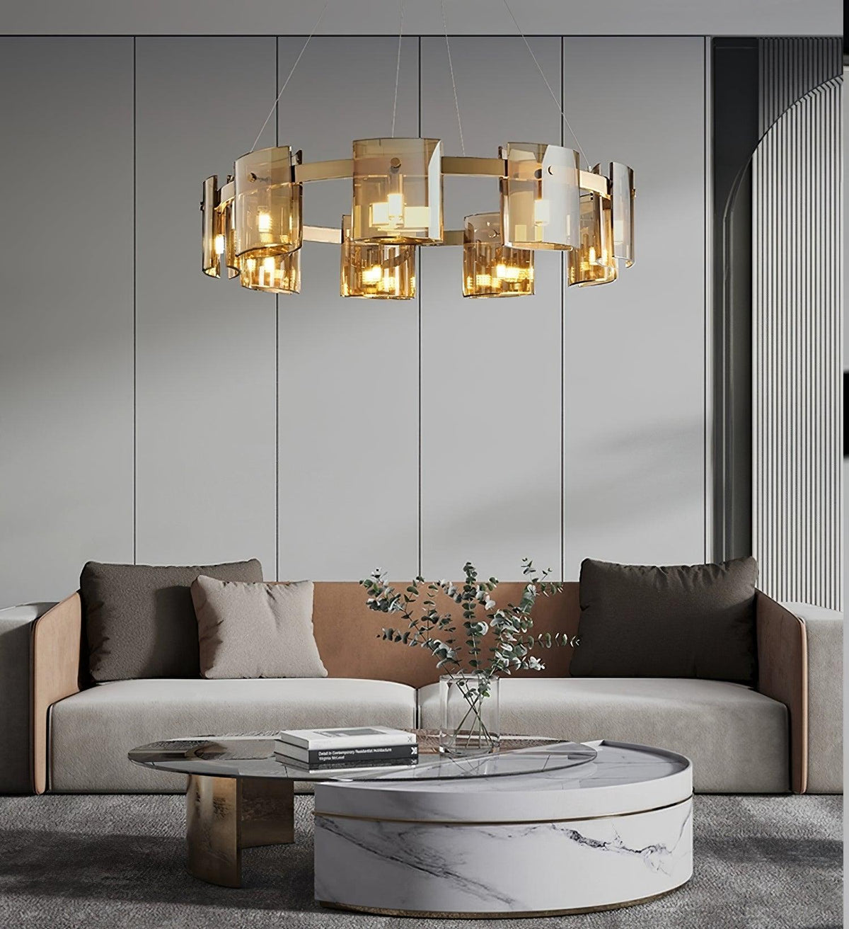 Anselune Glass Chandelier-Moonnatur