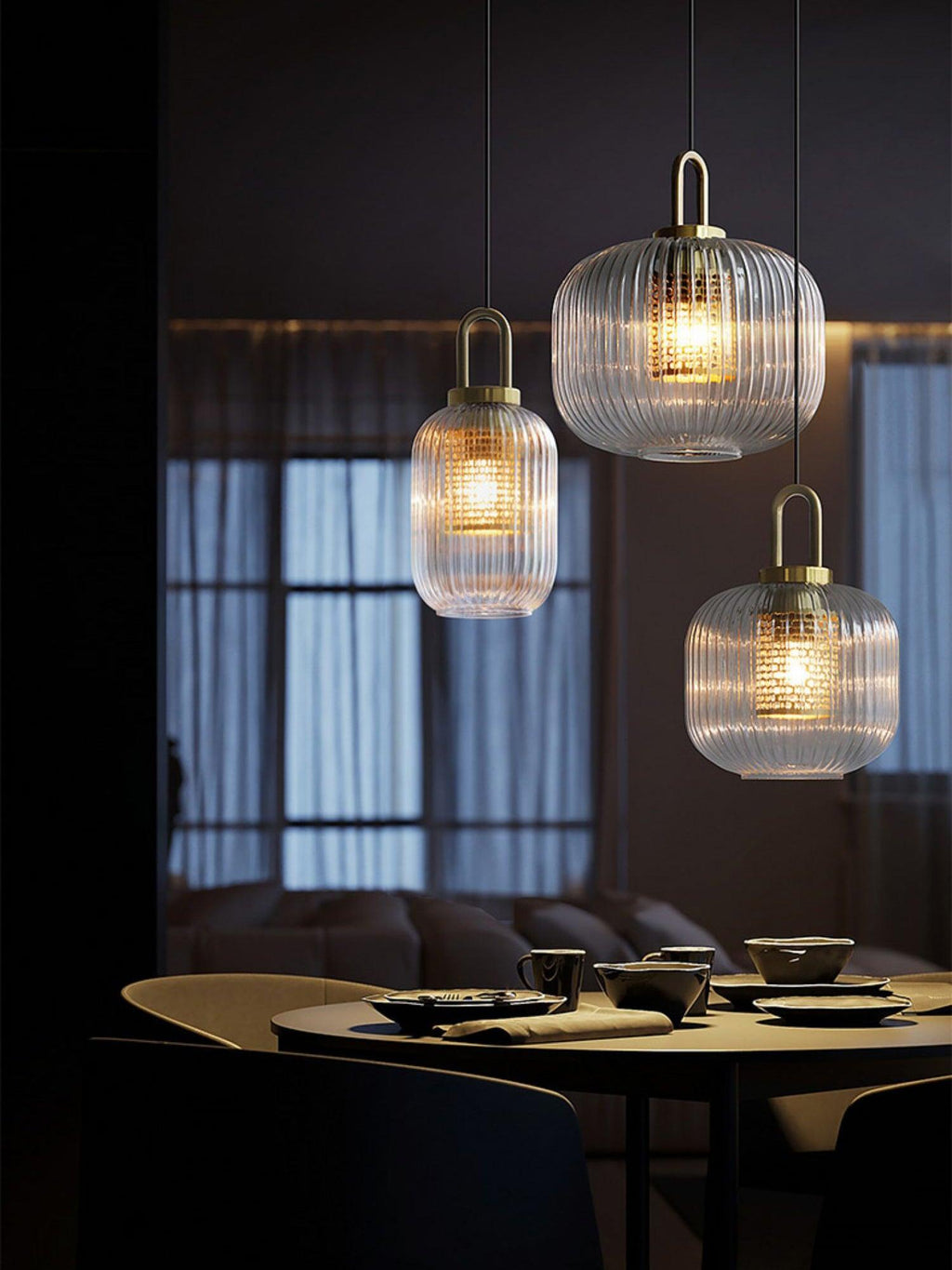 Beldenelle Glass Pendant Light-Moonnatur