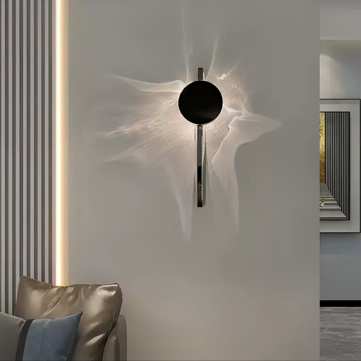 Luvella Steel Wall Light-Moonnatur