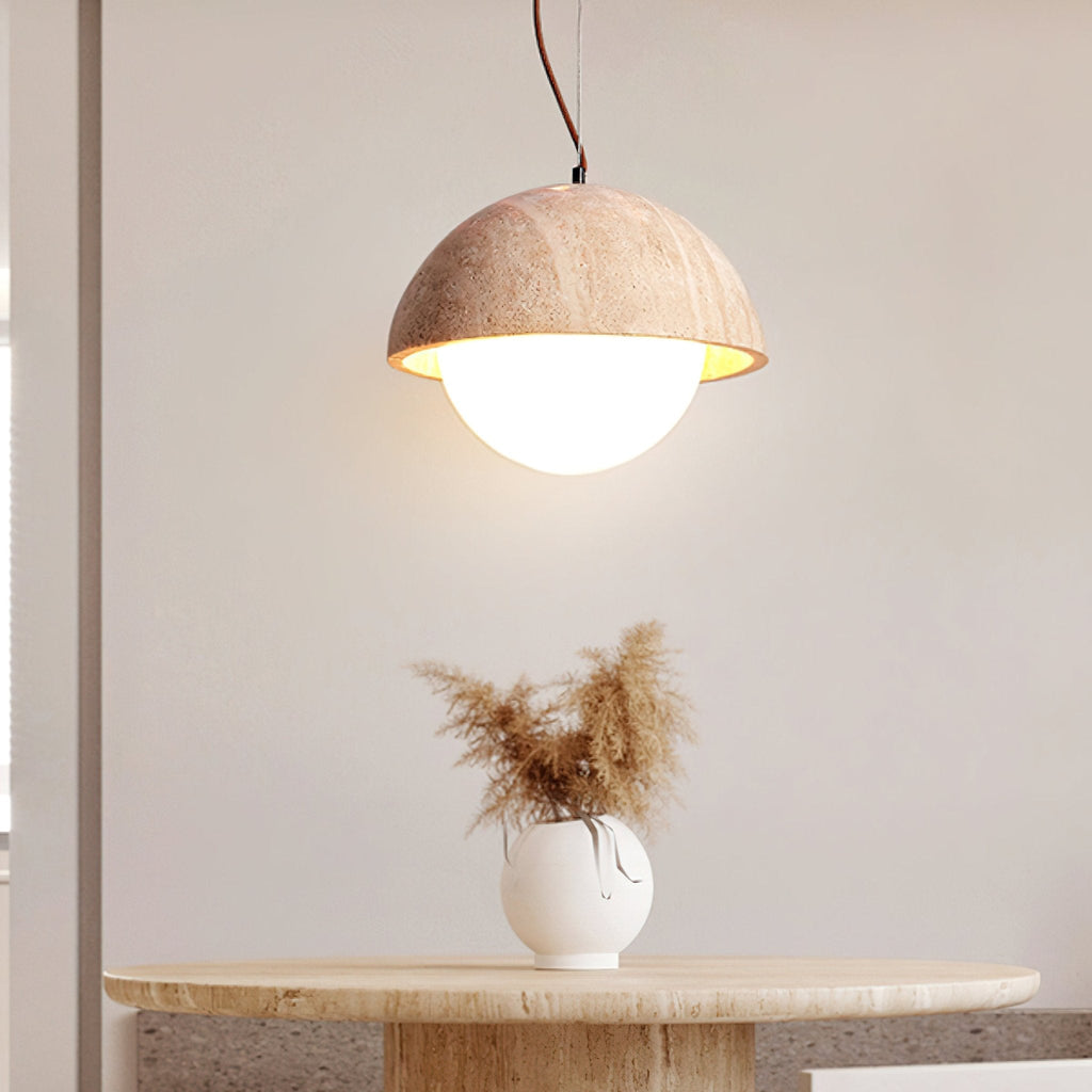 Ordeleth Travertine Pendant Light-Moonnatur