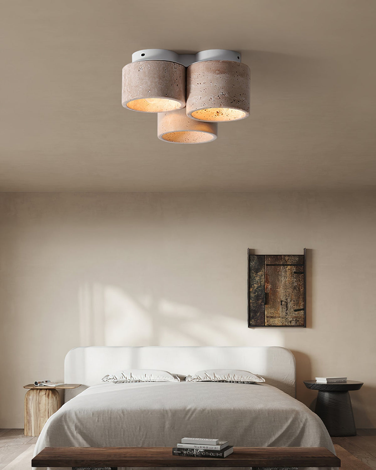 Woldenbrook Travertine Ceiling Light-Moonnatur