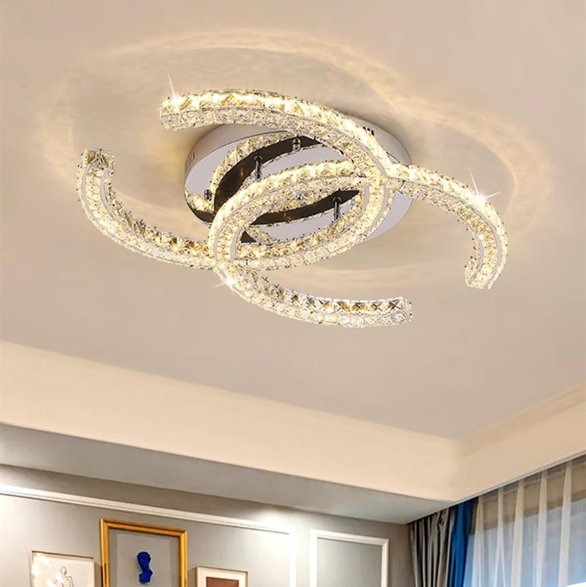 Oakenhaven Crystal Ceiling Light-Moonnatur