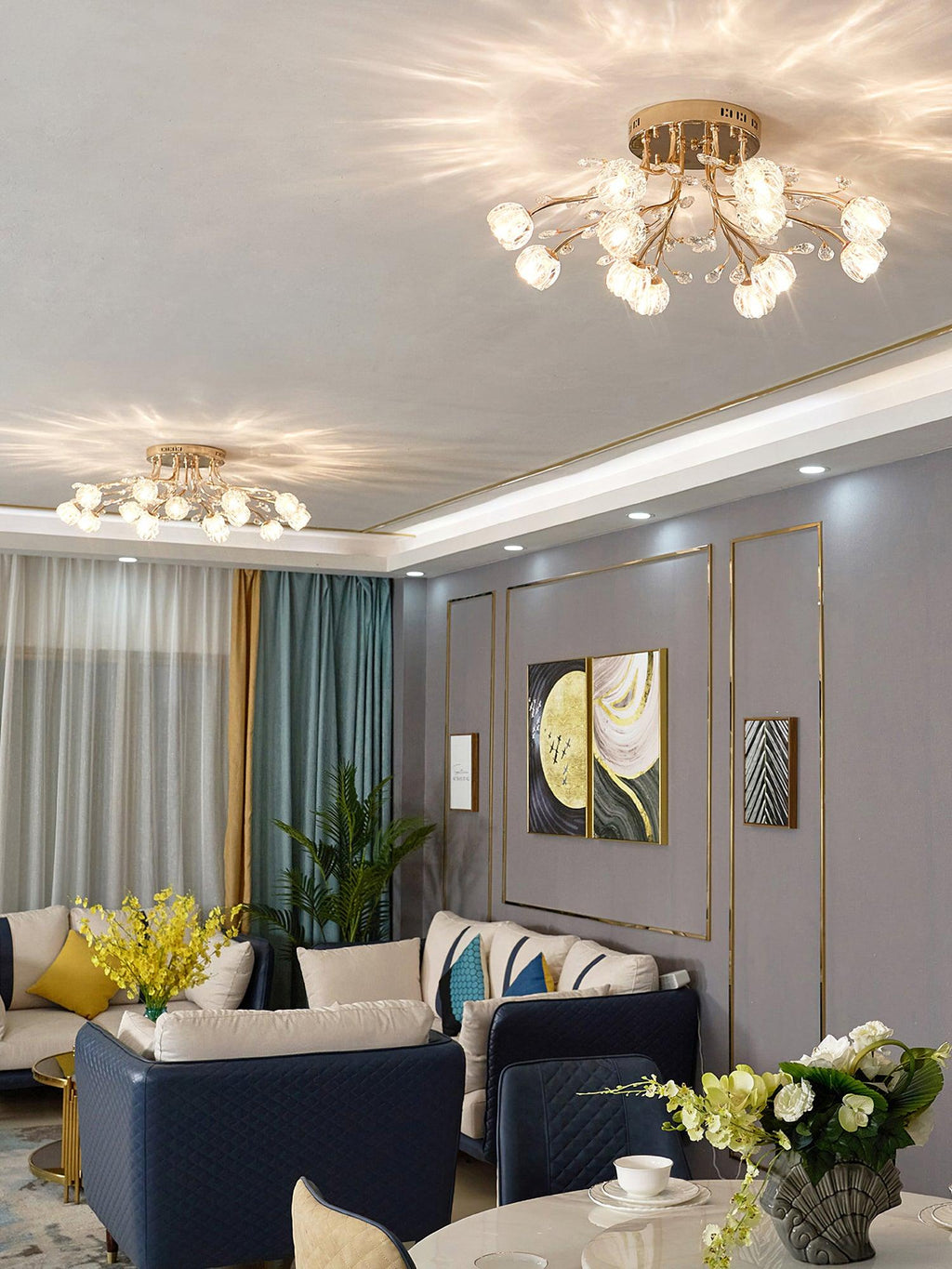 Perenaria Crystal Ceiling Light-Moonnatur
