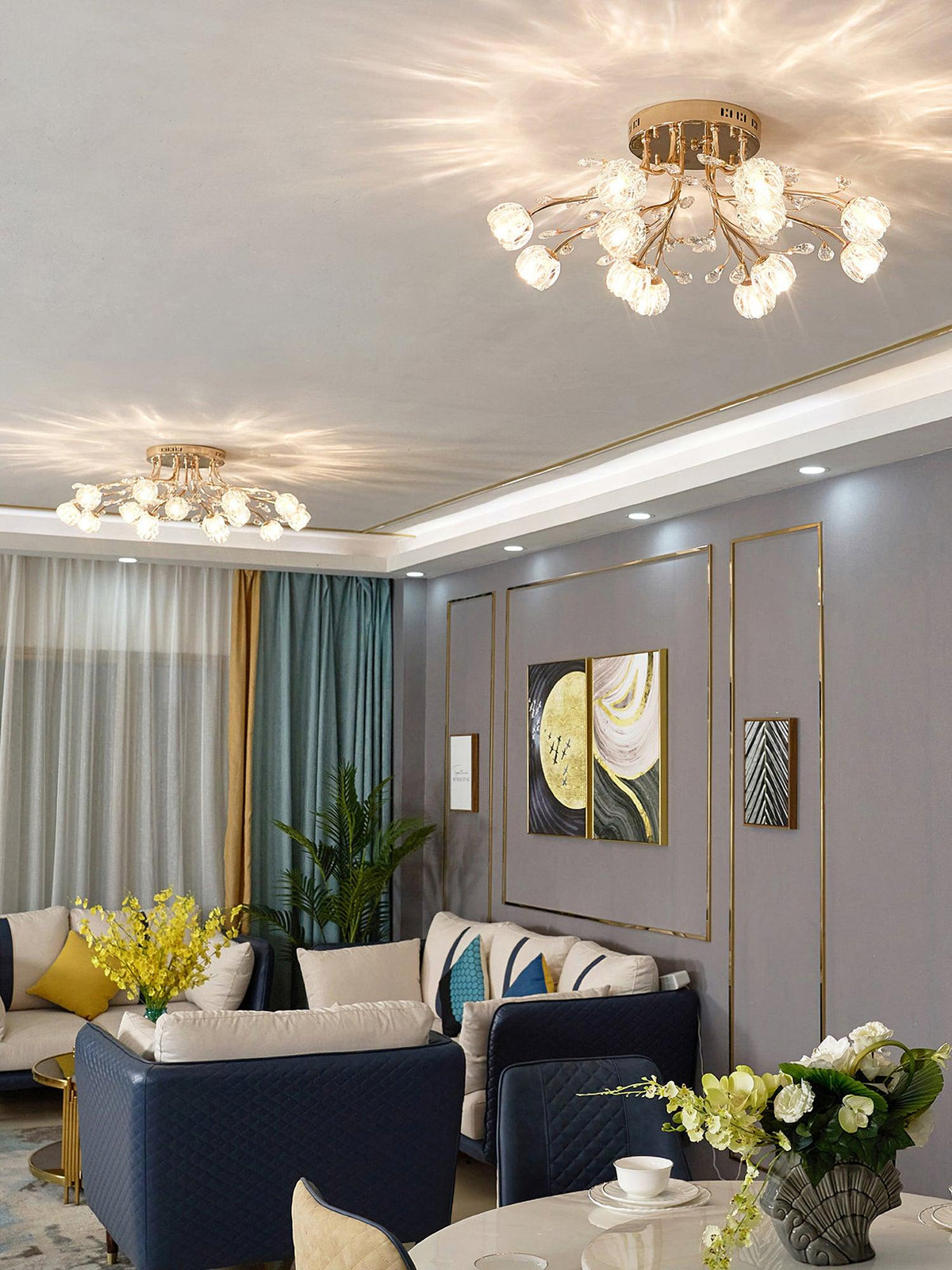 Perenaria Crystal Ceiling Light-Moonnatur