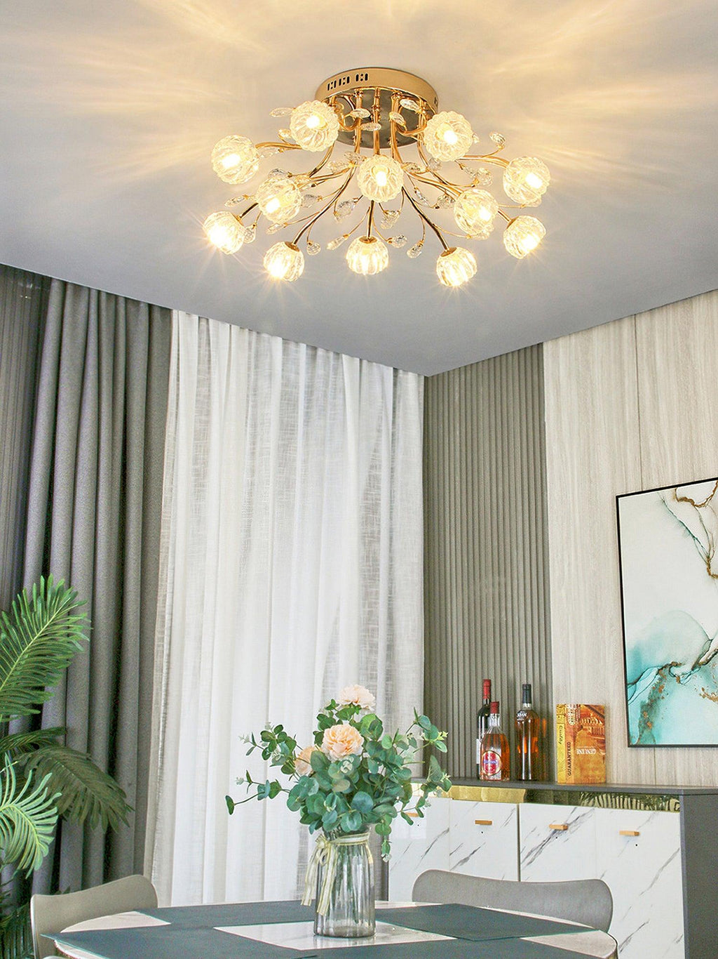 Perenaria Crystal Ceiling Light-Moonnatur