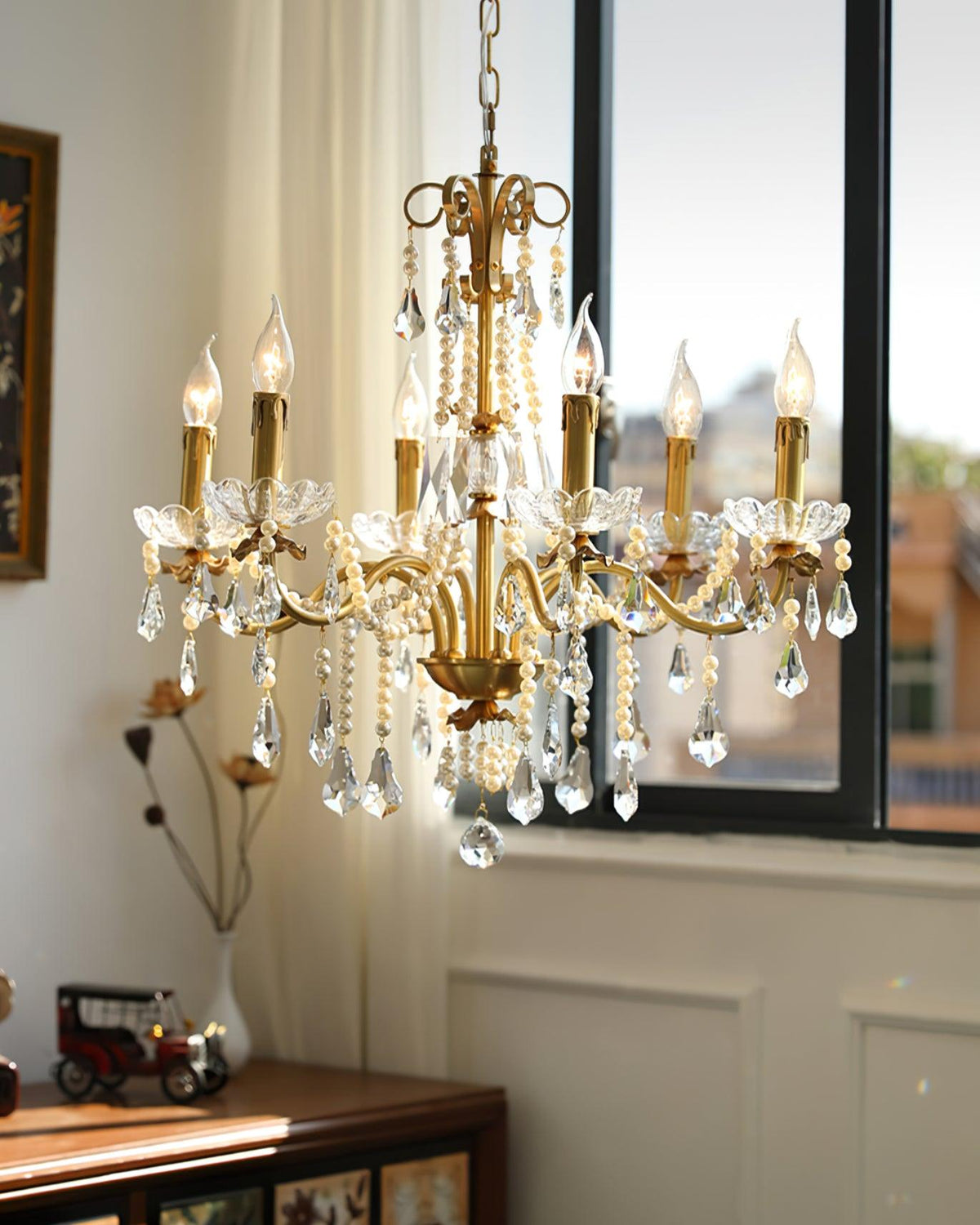 Rosara Brass Chandelier-Moonnatur