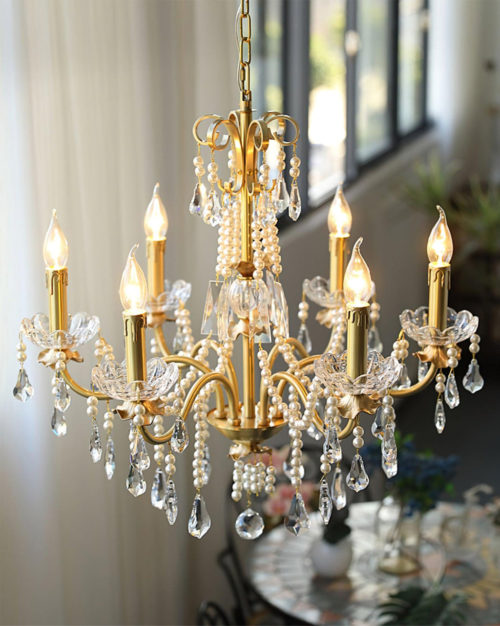 Rosara Brass Chandelier-Moonnatur
