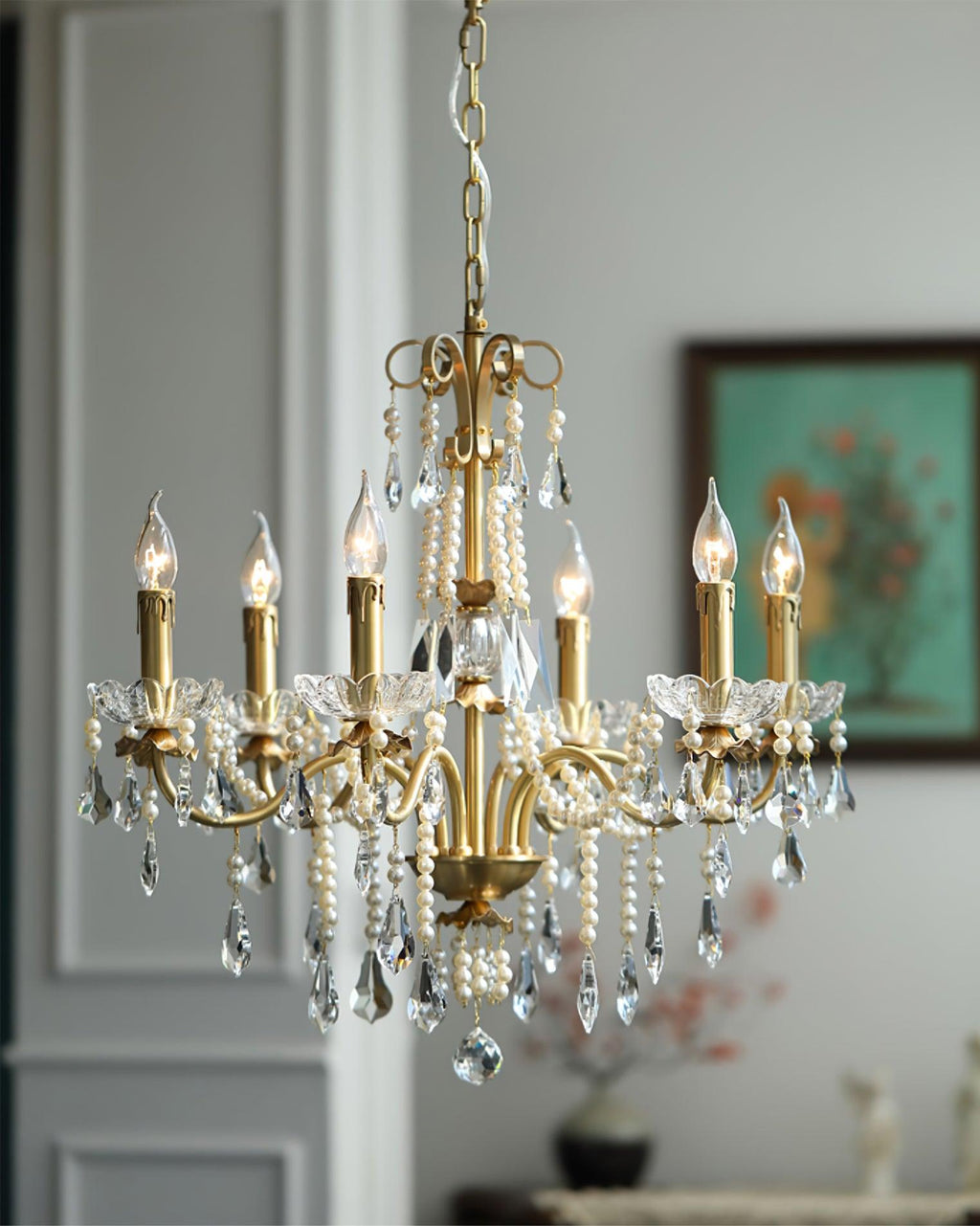 Rosara Brass Chandelier-Moonnatur
